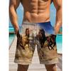 Summer Men's 3D Printed Beach Pants Fashion Versatile Breathable Trend Casual