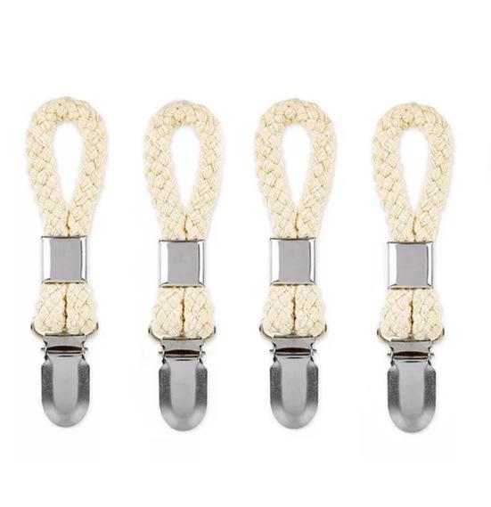 

Модные уличные зажимы для полотенец, 4 шт./компл., прочные универсальные металлические плетеные хлопковые петли, зажимы для одежды для ванной комнаты белый