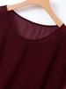 Elegant Wine Red Chiffon Top with Waist Ruching and Short Sleeves
