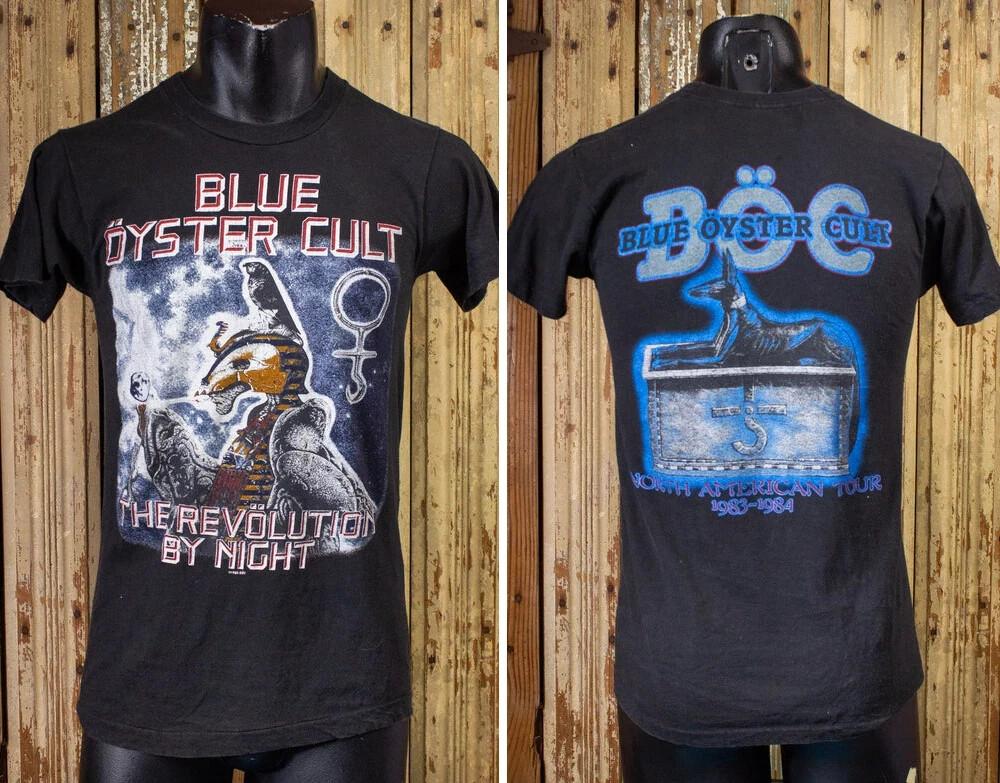 Винтажная синяя футболка с концерта Blue Oyster Cult The Revolution By Night 1983 года Унисекс XL
