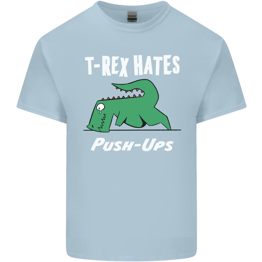 TRex Hasst Liegestütze Fitnessstudio Lustige Dinosaurier Unisex Leichtes Baumwoll-T-Shirt
