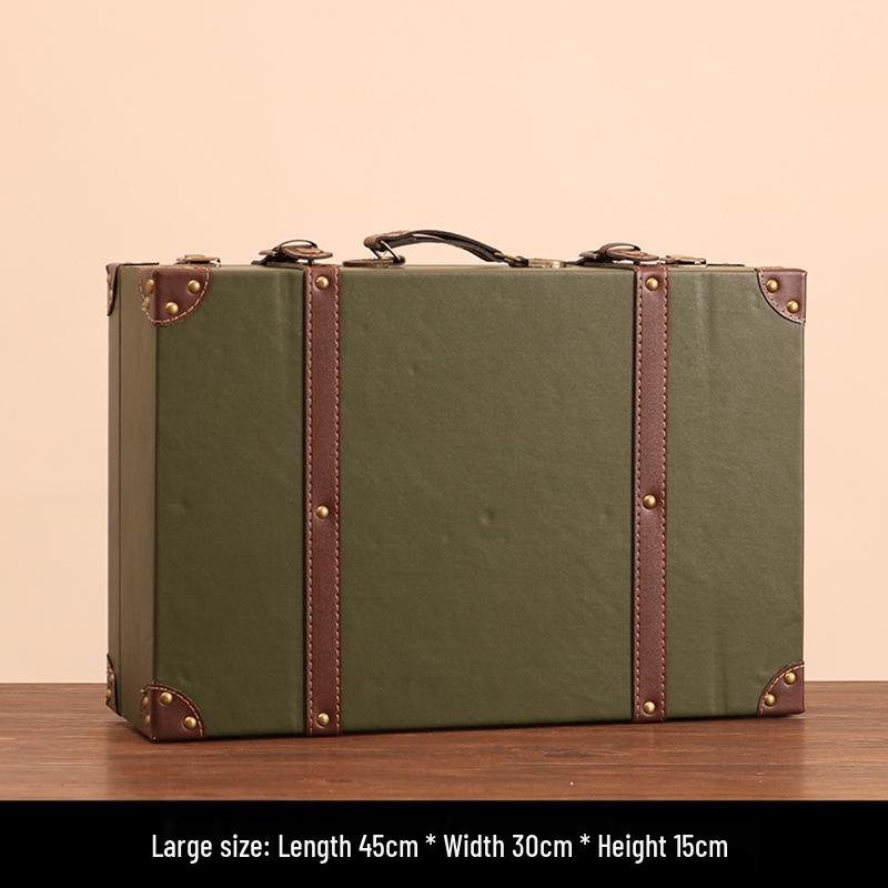 European Retro Leather Storage Box - Handbag, Clothes, and Travel Photography Prop Organizer