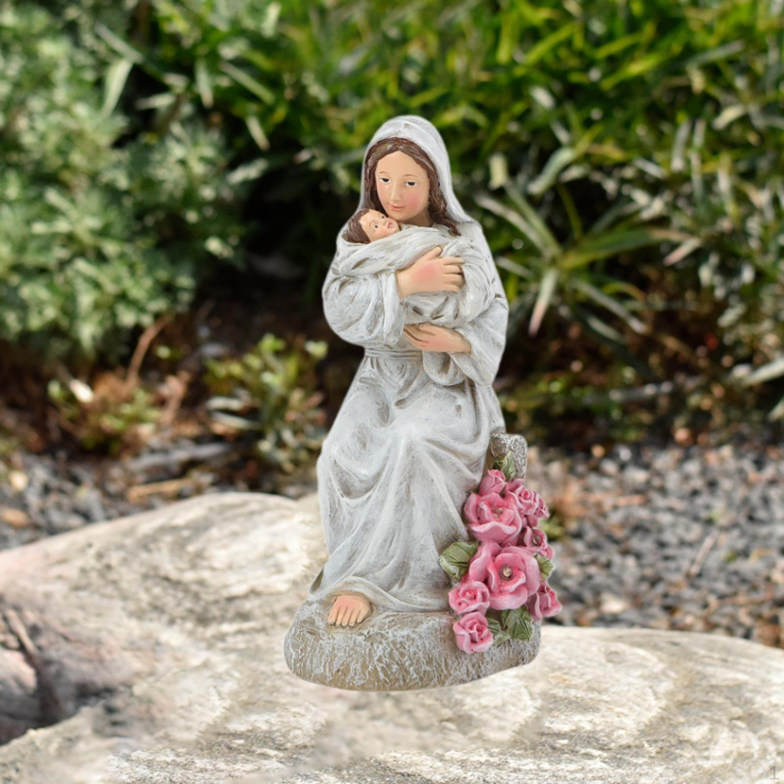 

Мэри Фигурка Садовый Светильник Декор Ландшафтное Украшение Религиозная Статуя Скульптура для Спальни Прихожей Painted