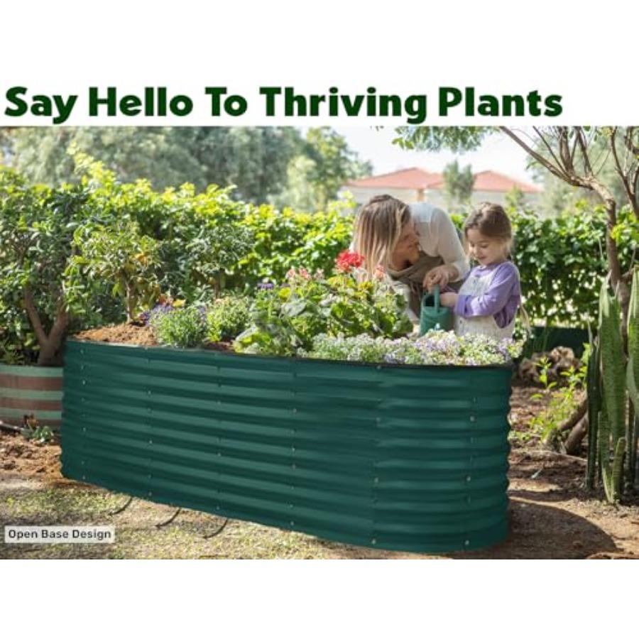 Galvanized Raised Garden Beds Outdoor 6×2×2 Ft Planter Raised Beds for Gardening Vegetables Flowers Large Metal Garden Box Dark