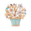 Glazed Pearl Flower Brooch Fashion Flower Basket Pin Medieval Vintage Personality Accessories