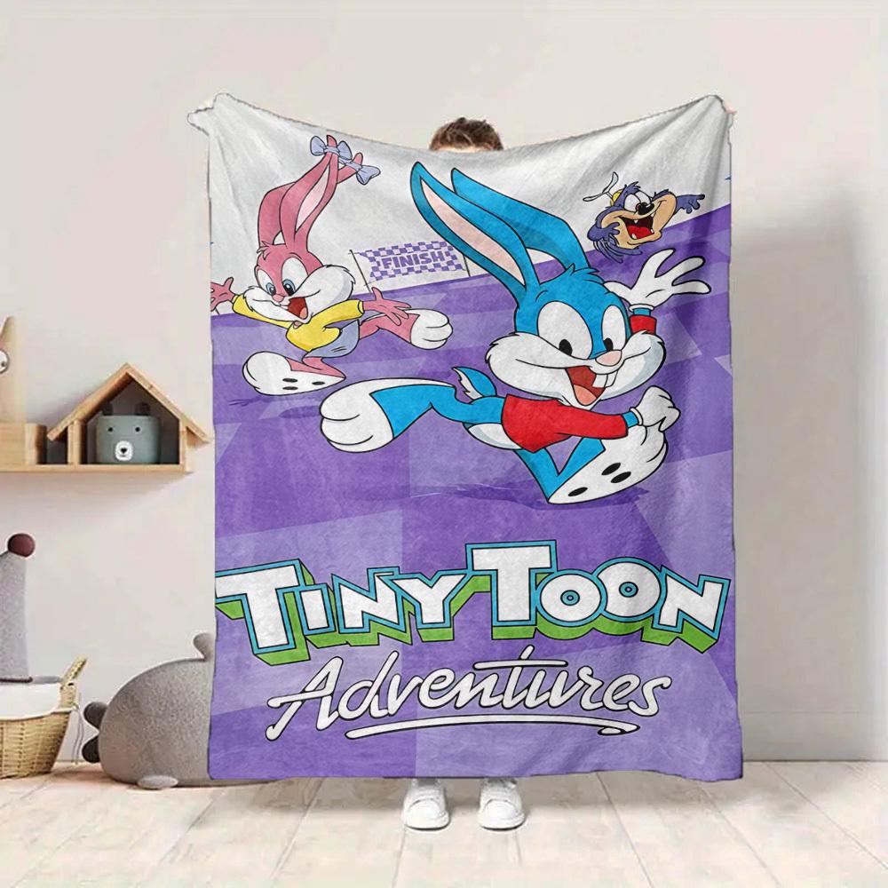 1pc TinyToon Adventures Flannel Throw Blanket - HD Printed Lightweight Soft Warm All-Season Blanket for Sofa, Bed, Travel130