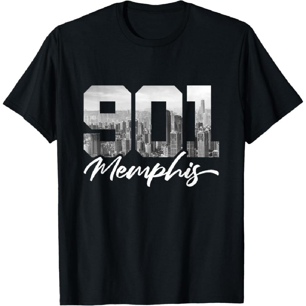 

901 Memphis Area Code Tennessee Memphis City Skyline T-Shirt S