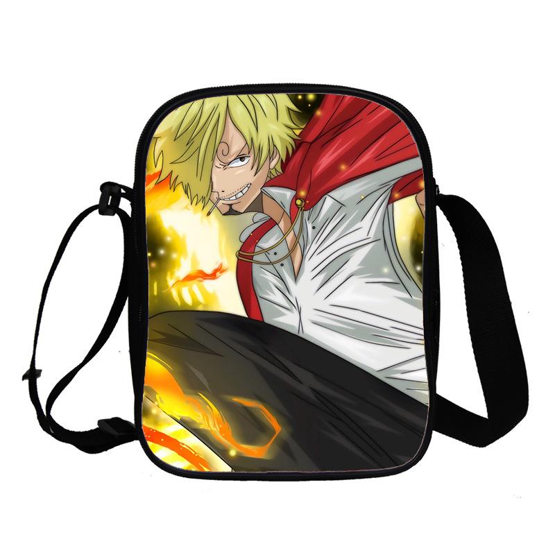 Animation Peripheral Messenger Bag, Primary And Secondary School Student Schoolbag 3D Full Color Printing Double-Layer Shoulder Bag Portable