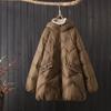Winter fashion white duck down jacket women's loose large size warm hooded jacket tide