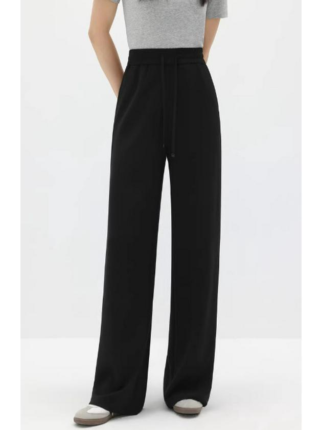 2026 Spring New Versatile Comfortable High Stretch Modal Knit Wide-Leg Pants Medium чёрный