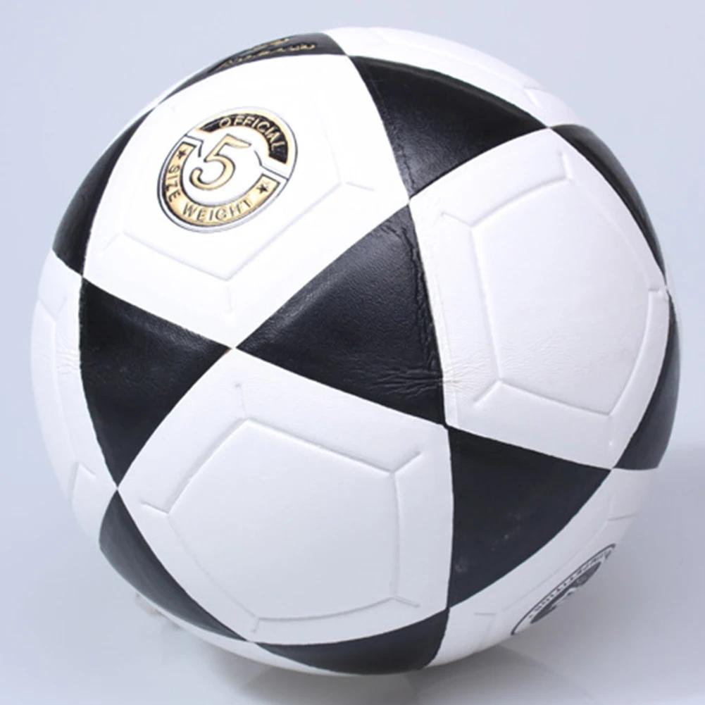 Size 5 Soccer Ball Youth Soccer Ball Machine Stitched School Competition Football Black Triangle Print for Outdoor Sports