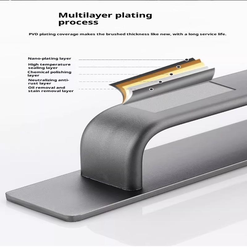 Alüminyum Alaşım Deliksiz Kulplu Cam Sürgülü Kapı Pencere Çekmece Dolap İt-Çek Banyo Çıkartması Kapı Kulpları