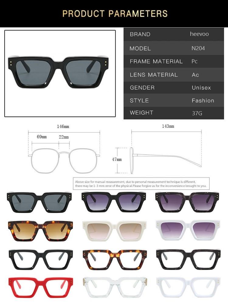 Classic Rectangle Small Sunglasses Women Men Square Personality Sun Glasses Vintage Fashion Ins Glasses Frame Shades UV400
