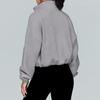 Women's Zip Drawstring Fleece Short Jacket Full Hem Stand Collar Warm