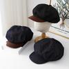 Vintage Newsboy Cap For Women Autumn Winter Hats For Women Denim Cloth Beret Painter Cap Female New