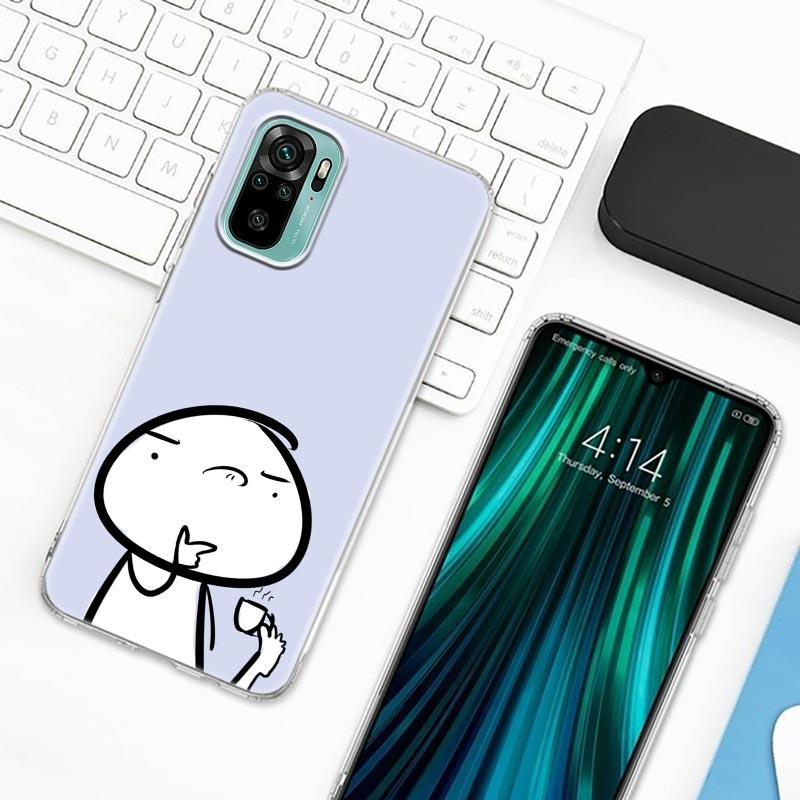 Zabawny człowiek Środkowy palec Fucek etui na telefon do Xiaomi Redmi Note 9s 8 11 7 9 10 Pro 10s 11s Przezroczysta obudowa Czerwona obudowa mi Note 8Pro K40