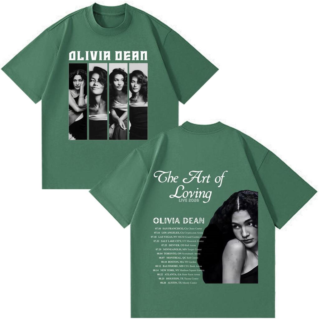 Olivia Dean Art Of Loving Tour 2026 Stampa Maglietta Unisex Unisex Magliette Hiphop Estiva Larga Casual Cotone Moda Magliette Vintage