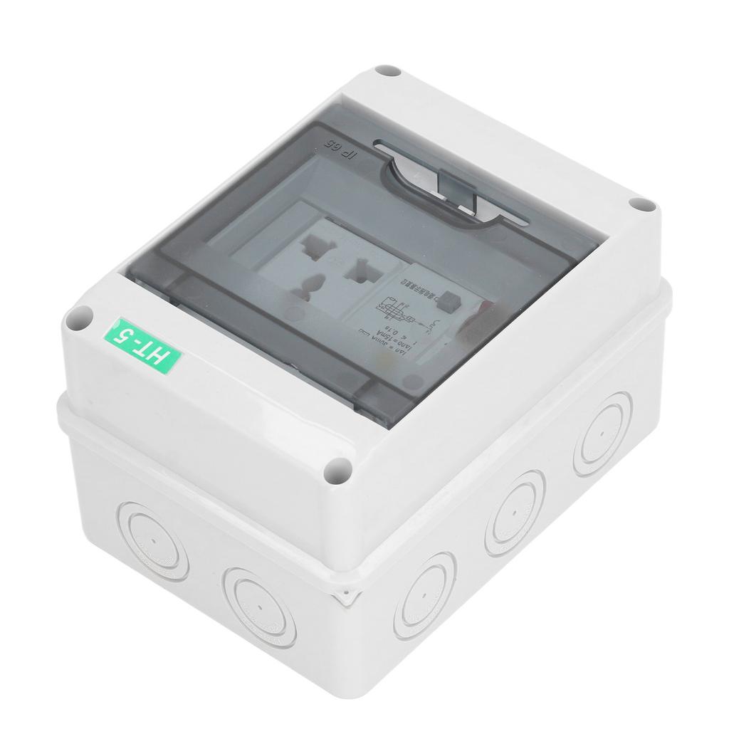 Surface Mount Distribution Box with 250VAC 10‑16A 3 Hole Socket MCB RCBO Circuit Breaker IP65 Waterp