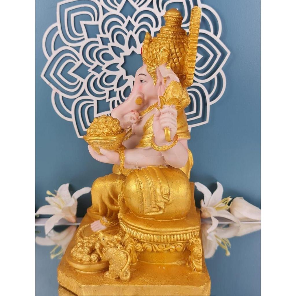 1 Piece Premium Decorative Lord Ganesha Statue & Idols for Home, Office, and Pooja for Festivals, Weddings, and Special Occasions(Poly Resin)