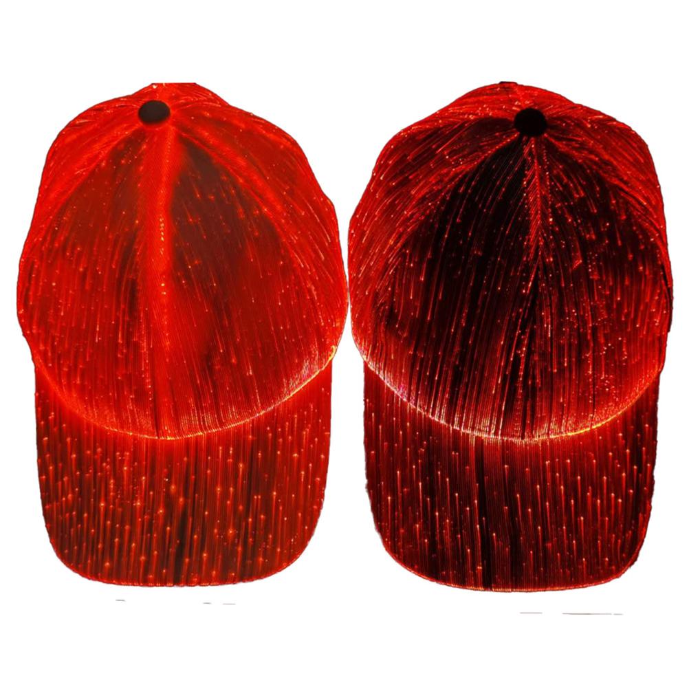 Halloween Farbwechselnde LED Leuchtmütze Weihnachten Glasfaser Baseballkappe Hip Hop Mütze