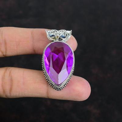 Colgante de Turmalina Rosa Facetada Colgante de Piedra Preciosa Joyería Hecha a Mano Increíble Colgante de Plata de Ley 925 Colgante Estilo Vintage Regalos de Compromiso