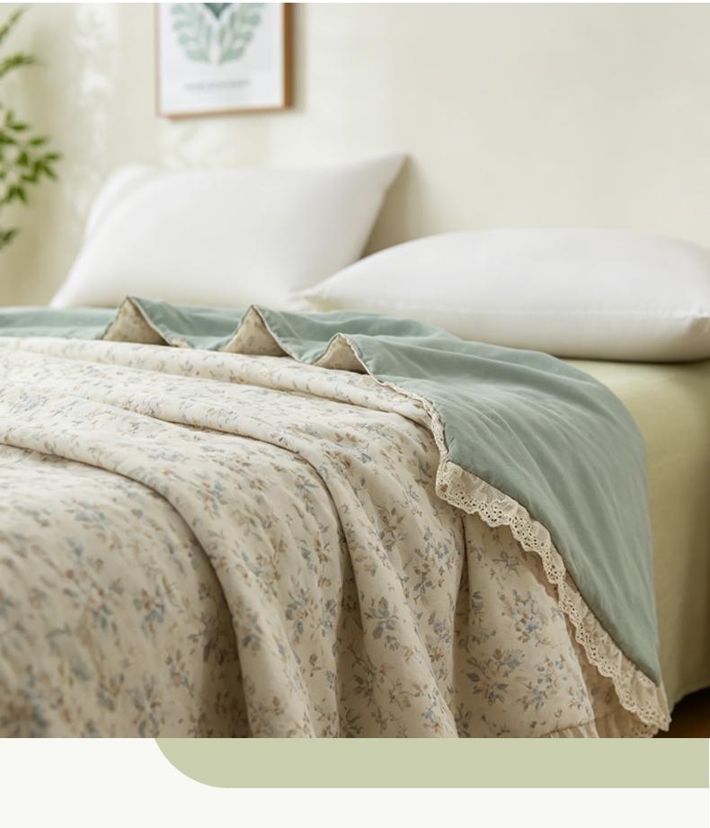 Aurora Full Cotton French Double-Layer Yarn Printed Summer Quilt