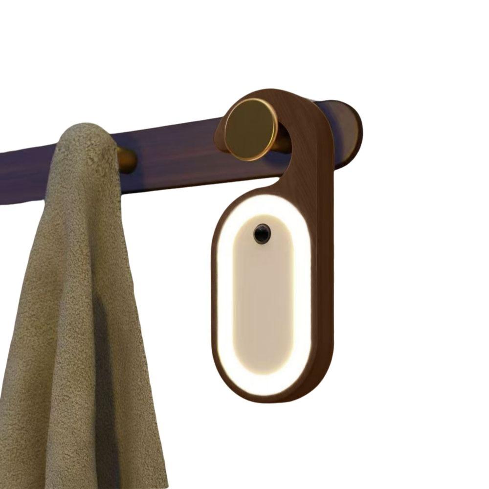 Hook Design LED Hanging Lamp DIY Wooden  Atmosphere Lamp Motion Sensor Night Light  Corridor