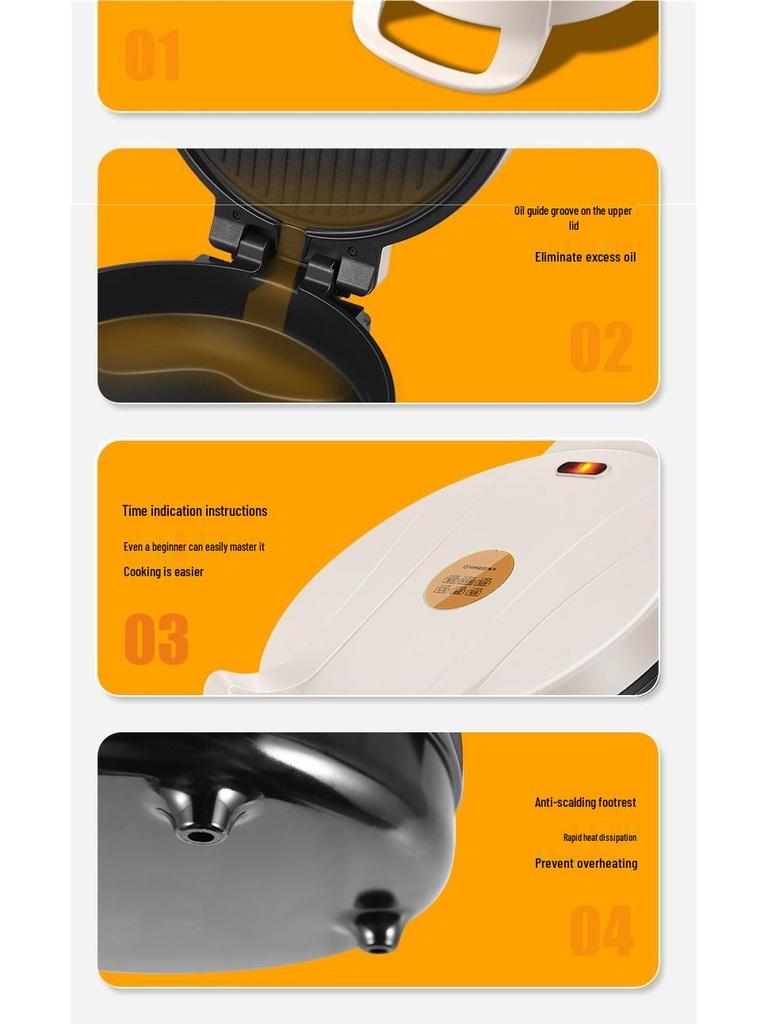 Electric Griddle: Multifunctional Double-Sided Heating Pancake Maker with Enlarged Deep Pan