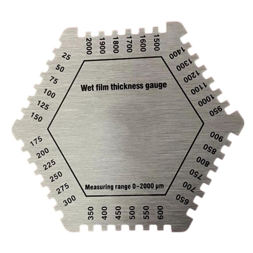 Hexagonal Paint Tool Stainless Steel Gauge Wet Film Comb
