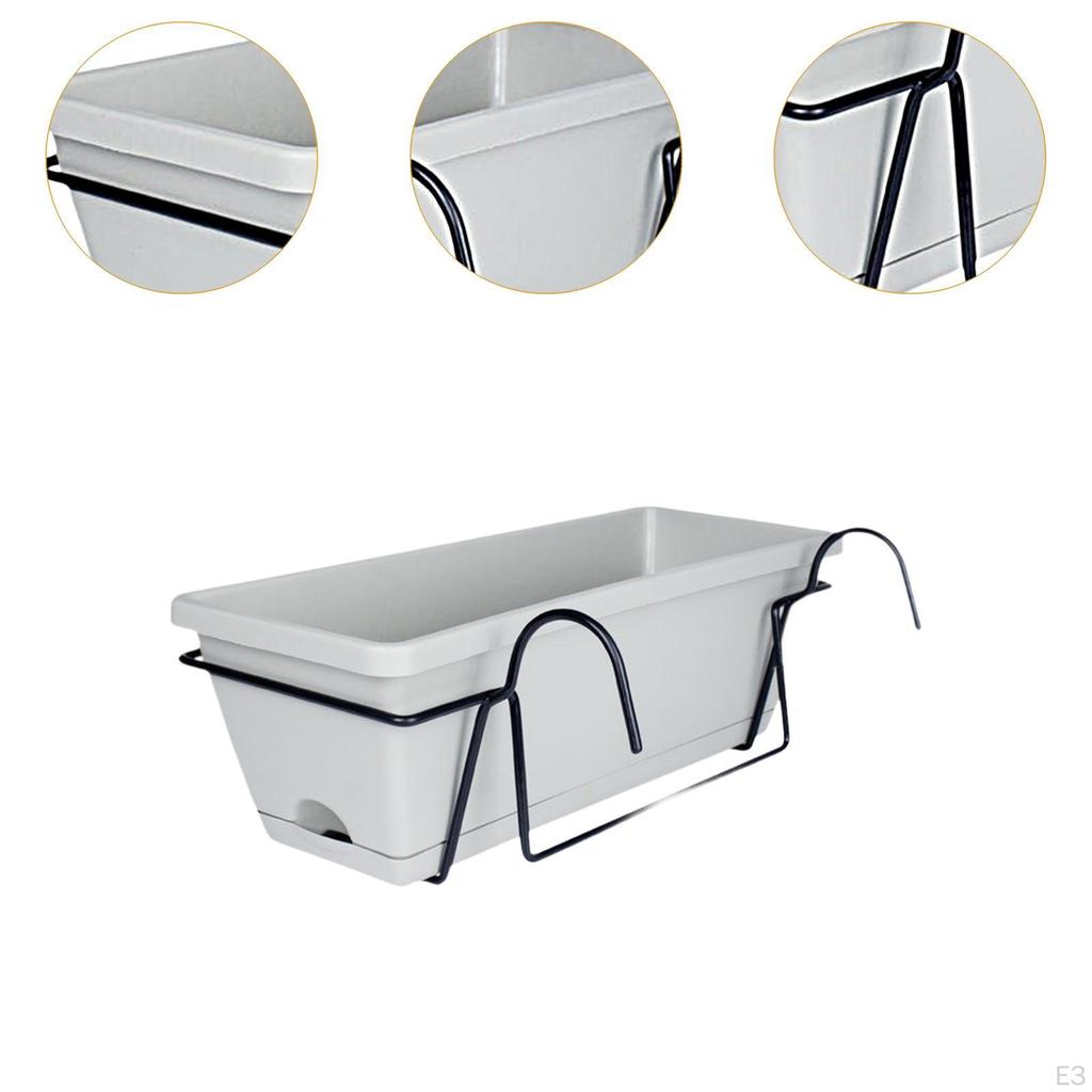 Balkon Çiti Asılı Saksı 17x7.4x5.9 İnç Çıkarılabilir Tepsi Kolay Kurulum Çok Amaçlı Saksı