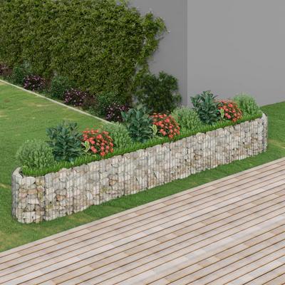 Vidaxl Raised Gabion Planter, Galvanized Iron 400X50X50 Cm