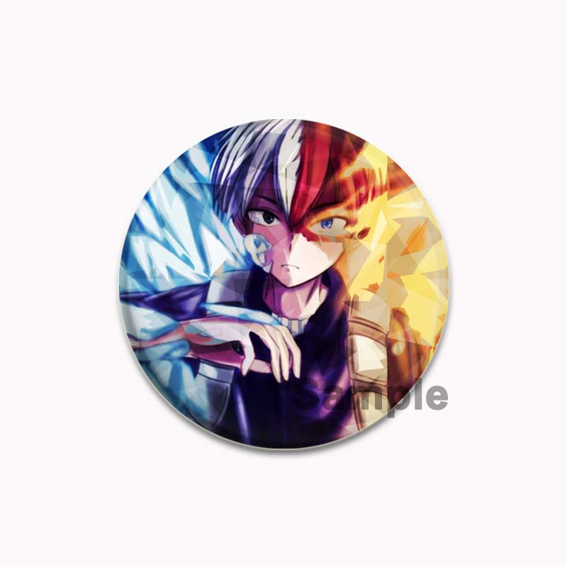 32/44/58mm Anime My Hero Academia Brooch Midoriya Izuku Bakugou Katsuki Todoroki Shoto Cartoon Badge Accessories Jewelry Gift Handmade Round Pins