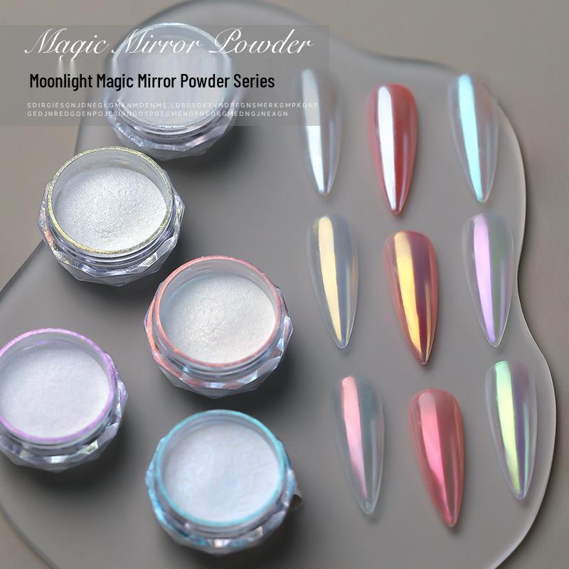 

Hailey s Iridescent Aurora Nail Powder—Moonlight Pink Pearlescent Magic for Salon Use