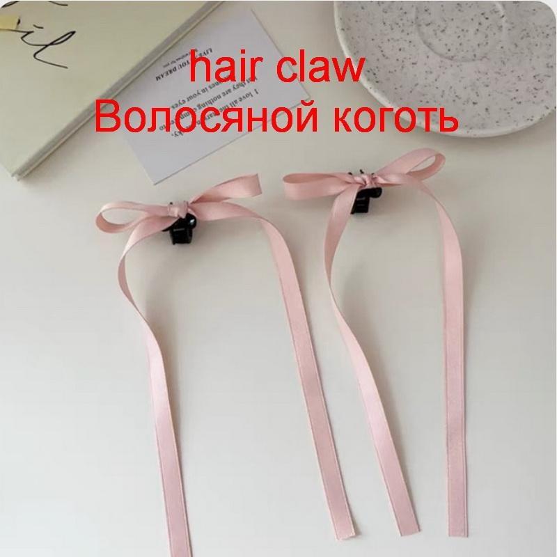 2pcs Long Ribbon Bow Hair Clip For Girls Lolita Sweet Blue hairclip Kids Side Clips Women Cute Braided hairpins Party Accessorie