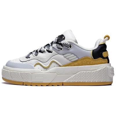 Li Ning 001 UNBLOCK 001 Unblock Wear Resistant And Lightweight Low Top Skateboard Shoes Women's White Gold AGCT096-2