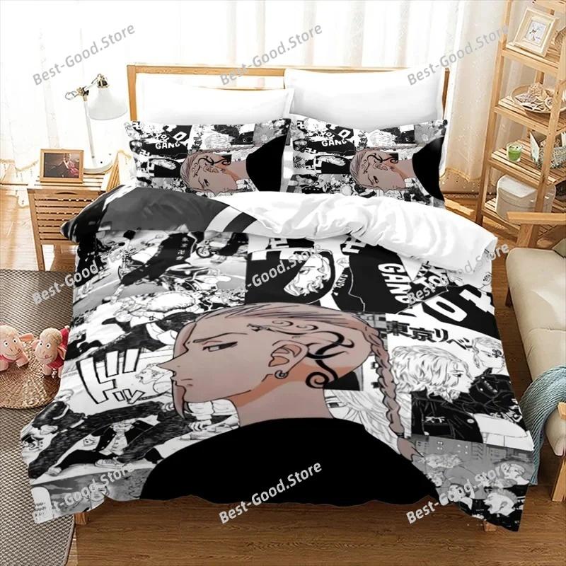 3D Print Tokyo Revengers Anime Bedding Set Double Twin King Duvet Cover Comforter Pillowcase Boys Girls Adults Bedroom