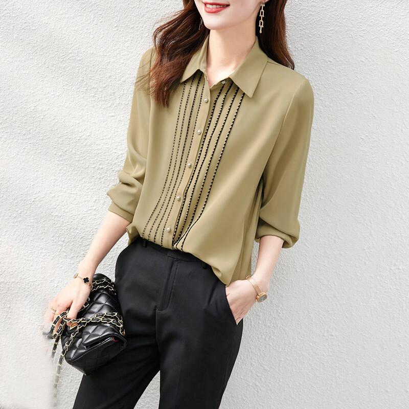 Srcr Women s Pleated Chiffon Blouse M