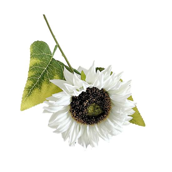 

Искусственные Цветы Реалистичный Букет Подсолнухов для Украшения Дома УФ-стойкий Не выцветающий Регулируемый Стебель Гостиная Спальня Свадебные Фото Реквизит белый