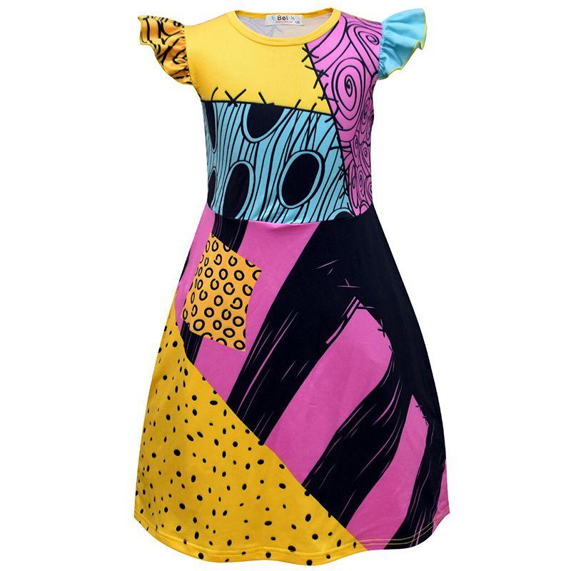 Enchanting Nightmare Before Christmas Sally Dress Costume For Girls Soft And Durable