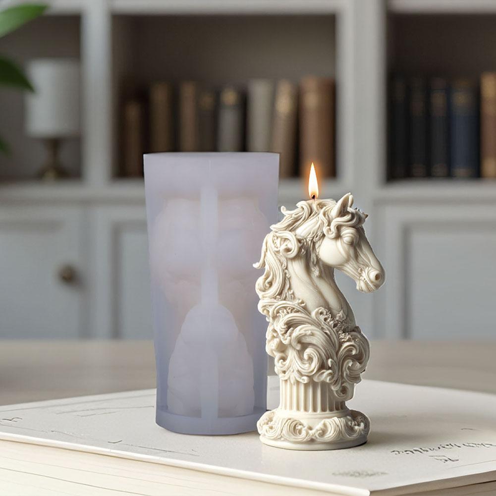 Horse Totem Scented Candle Silicone Mold Relief Cloud Flower Vine Horse Plaster Resin Mold Handmade DIY Home Decor