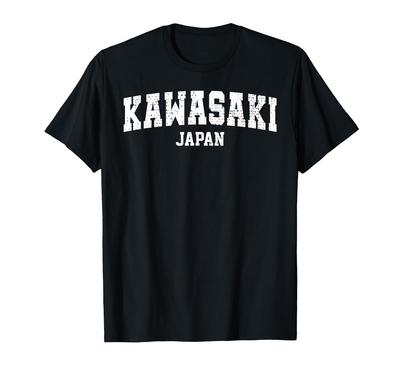 Kawasaki City Retro College Style Japanisches Kawasaki T-Shirt