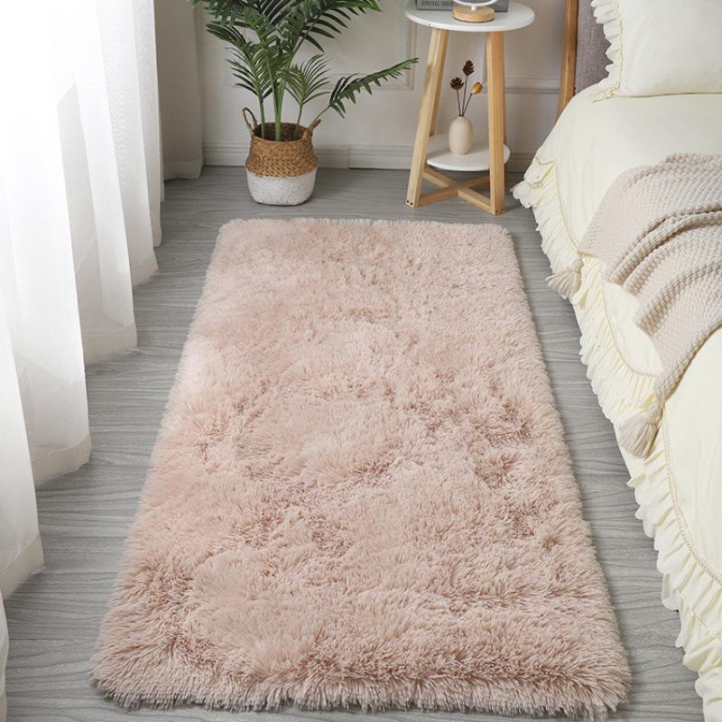 Nordic Silk Wool Tie-Dye Plush Carpet - Bedroom & Living Room Rug