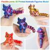 6.3/4.72 inch 3D Printed Cute Cats Movable Joint Fidget Toys Stress Relief Decompression Desktop Ornament Kid Toy for Kids Gift