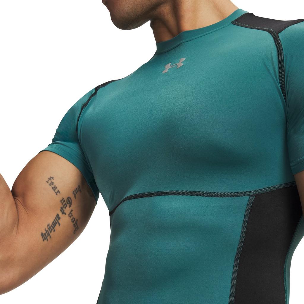Under Armour HeatGear® Elite Training Fitness Running Lightweight Breathable Versatile Short Sleeve T-Shirt Men tops Retro-Green 6015382-338