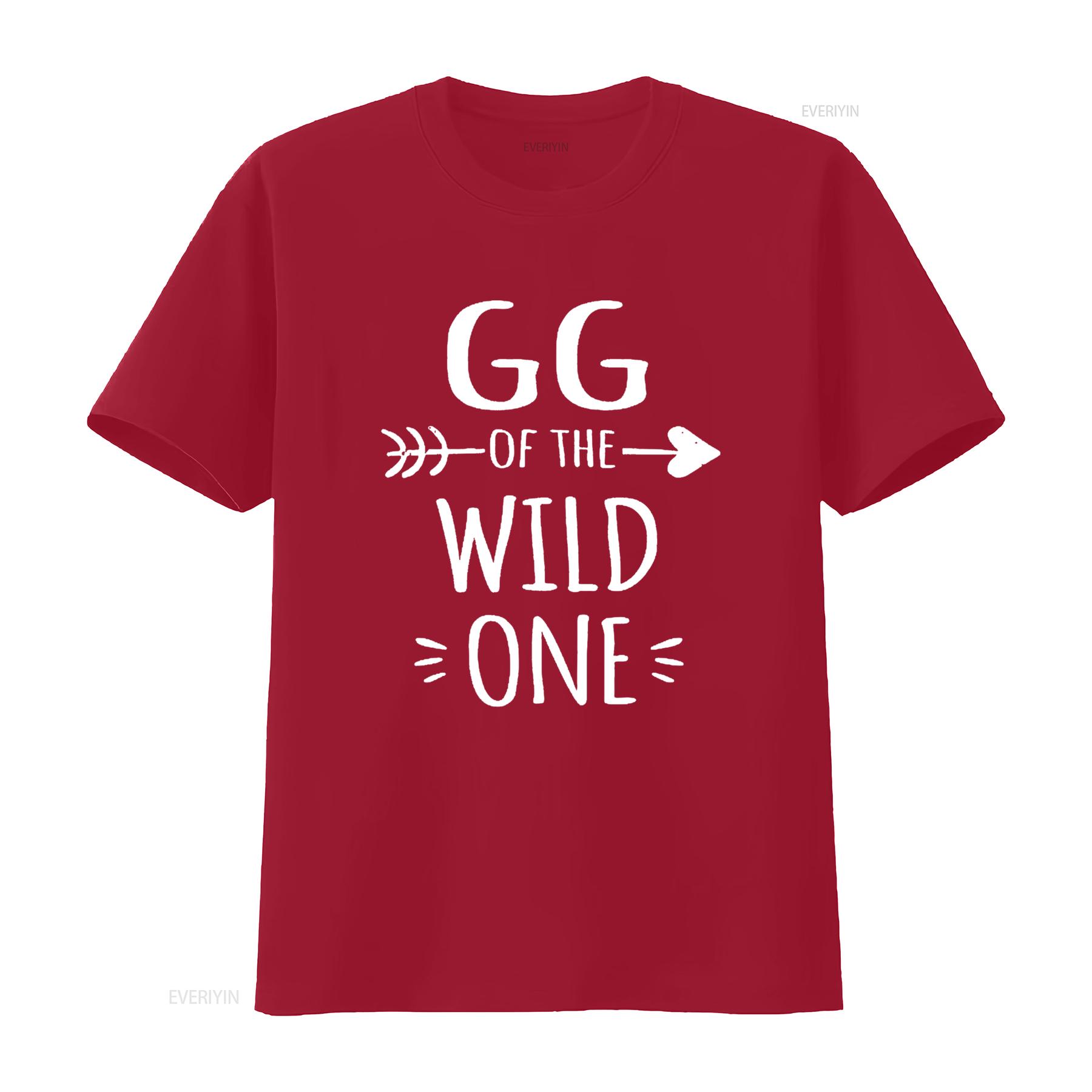 

GG Of The Wild One Забавная футболка на 1-й день рождения Черная 2XL Винтажная стираная дизайнерская одежда Унисекс Топ для повседневной носки S