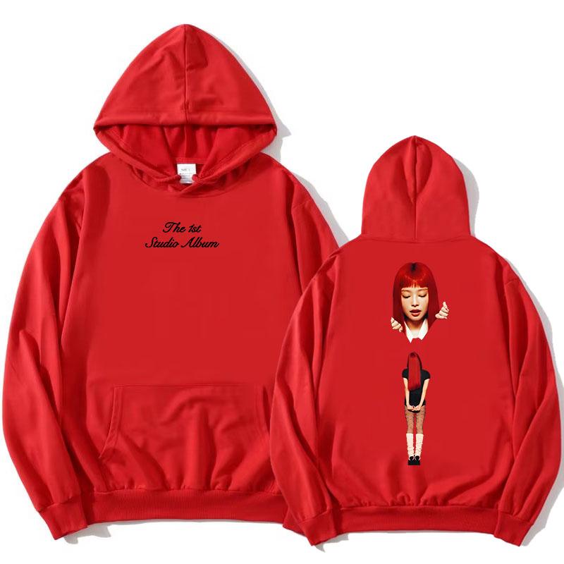 The 1st Studio Album Ruby Hoodie The Ruby Experience Jennie Sweatshirt Long Sleeve Korean Singer Printing Pullovers Women Hoody