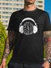 Music Lover T-Shirt with Brain & Headphone Design - Soft Breathable Cotton Relaxed Fit Tee Suitable for DJs, Producers, Casual Wea