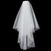 Elegant Short Simple Two Layer White Ivory With Comb Bridal Veil Women's Tulle Wedding Veil