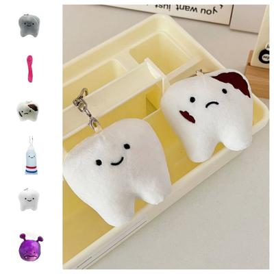 Plush Stuffed Teeth Plush Keychain Cartoon Care for Teeth Pendant Lovely   Hanging Accessory