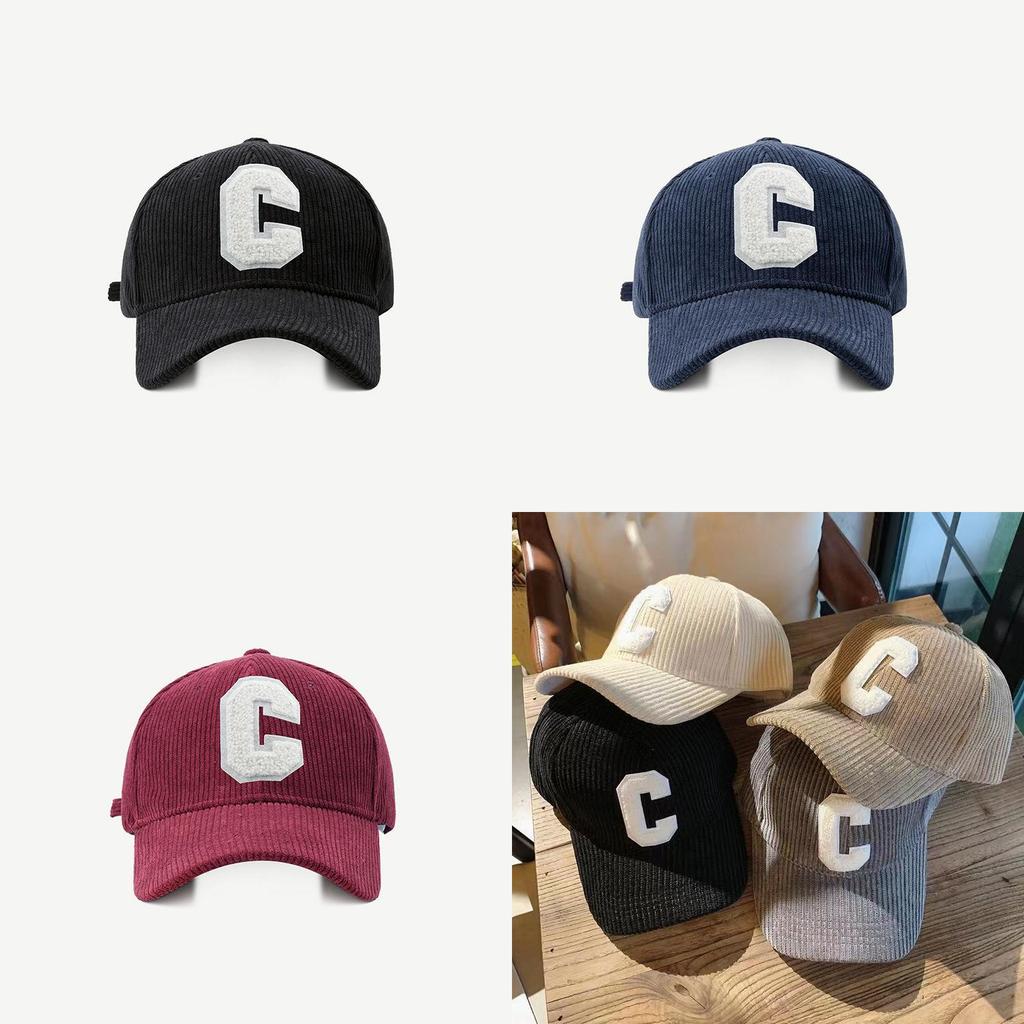 Chic Corduroy Baseball Hat For Autumn And Winter Stylish Letter Sports Cap